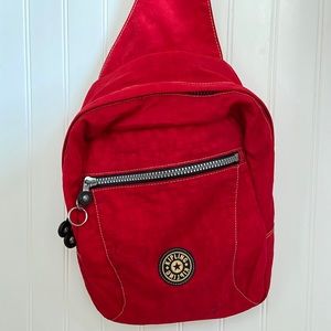 kipling red one shoulder cross body sling bag